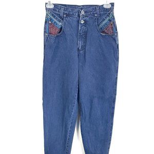 Vintage Zena Denim Jeans Junior's 11 Blue Fade Multicolor Pockets Retro USA